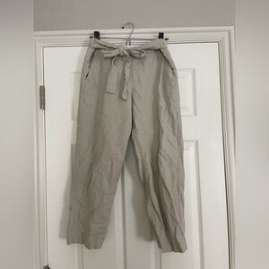 JCrew Linen Pants with Bow Tie